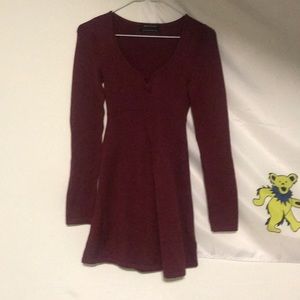 Maroon Sweater/Skater Dress
